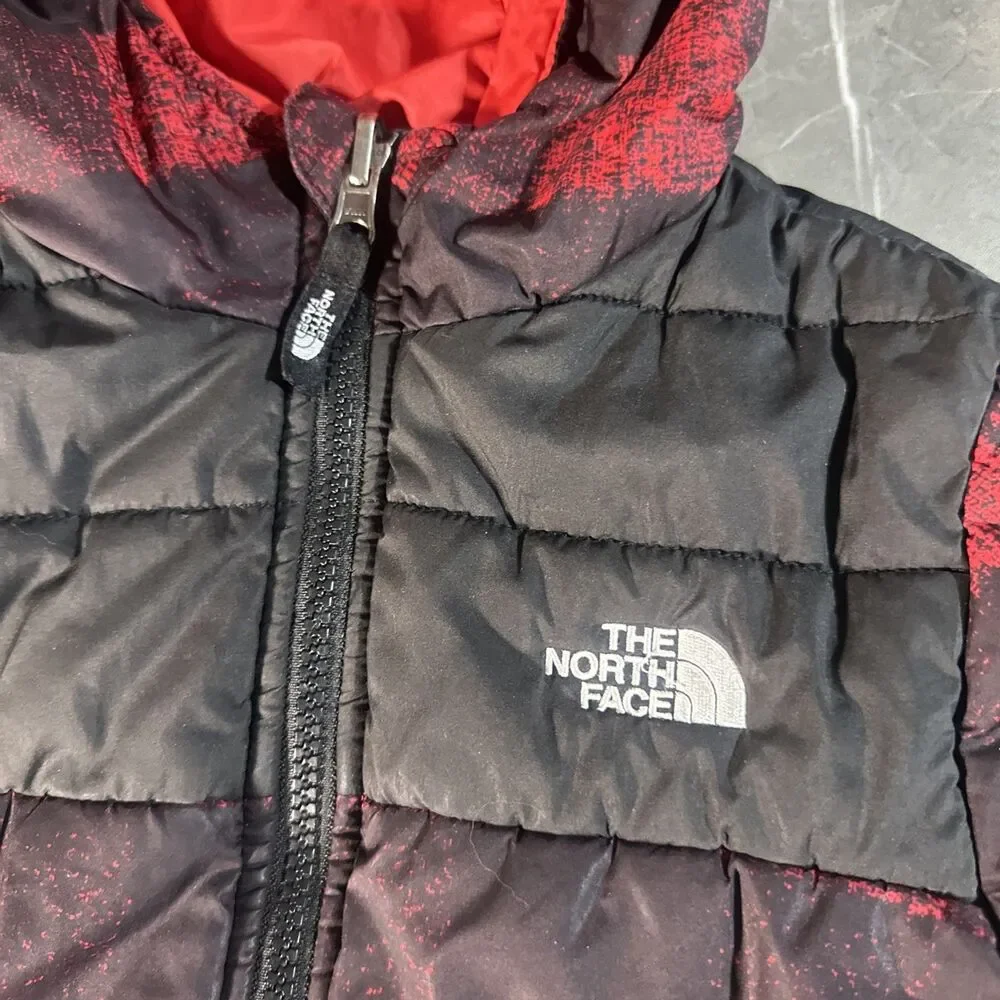 North Face Boys’ Reversible Jacket Red Black Plaid Size 5 Youth Toddler